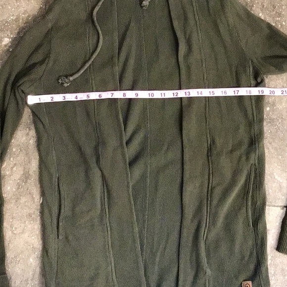 Tentree Treewaffle Knit cardigan, S, dark olive, organic cotton - Picture 6 of 10